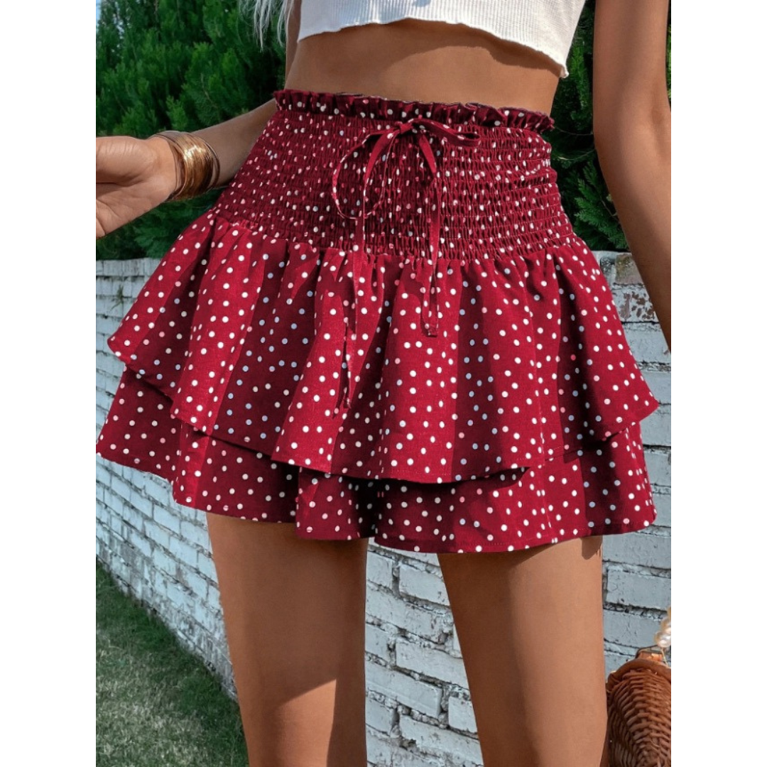 Lorenza | Falda Pantalón Ligera con Fruncido en Capas, Veraniega