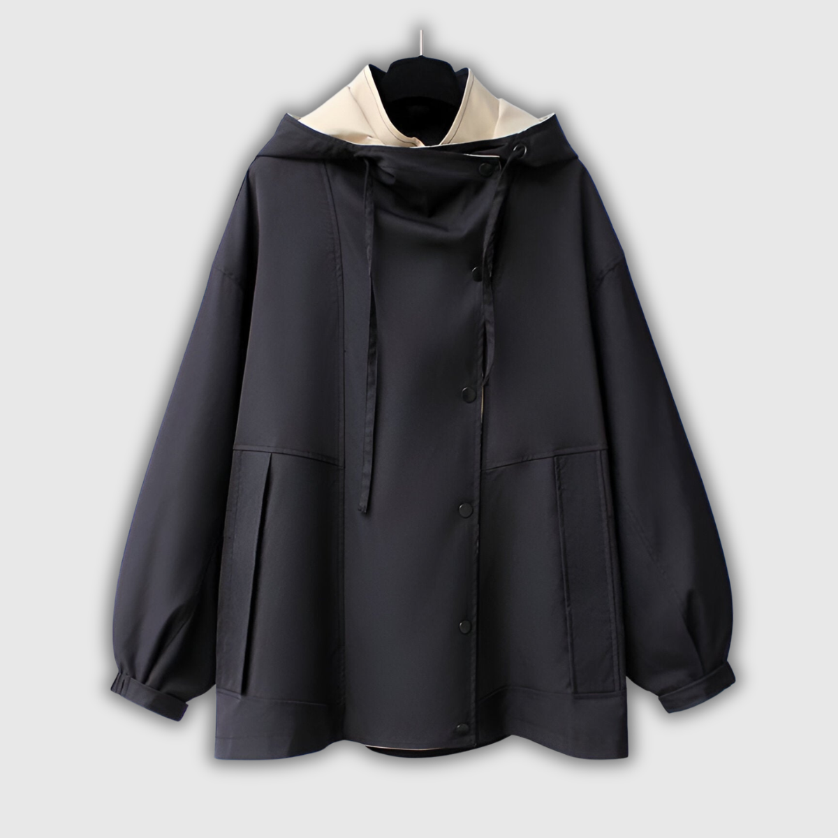 Winifred | Cortavientos Bicolor con Cuello Chal, Moderno