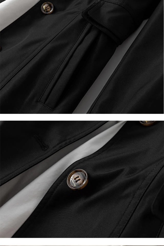 Audrey | Gabardina de Botonadura Simple, Elegante