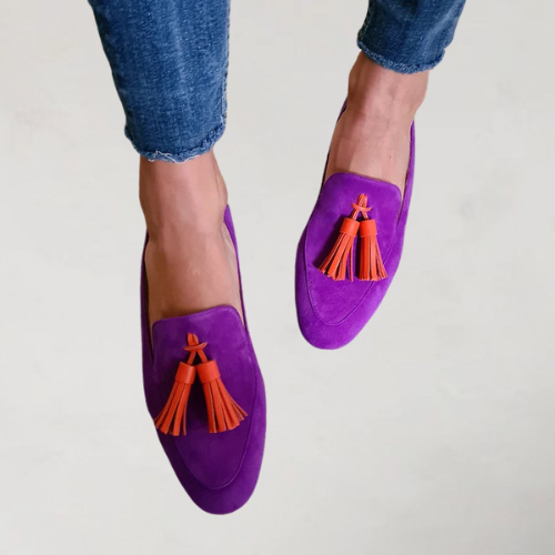 Tamara | Mocasines de Ante Morado, Suaves y Elegantes
