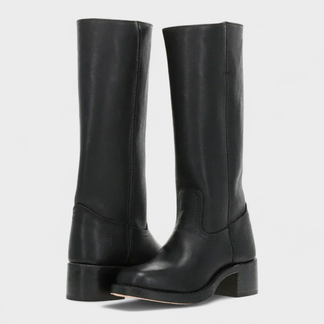 Rhonda | Botas Altas de Piel Auténtica sin Cremallera, Atemporales
