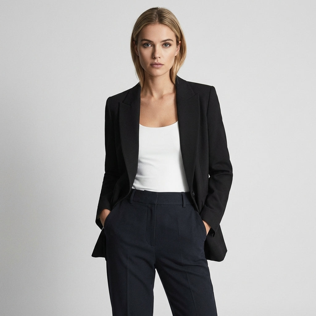 Delfina | Traje de Blazer con Solapa y Pantalón Recto, Formal