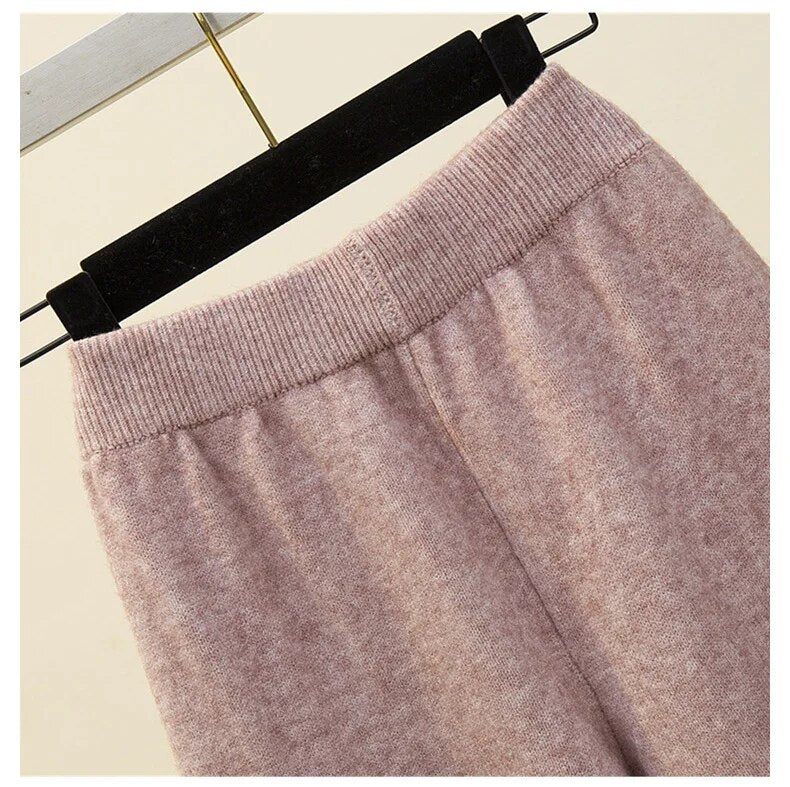 Milagros | Conjunto de Jersey de Cuello Alto y Pantalón Acampanado, Acogedor