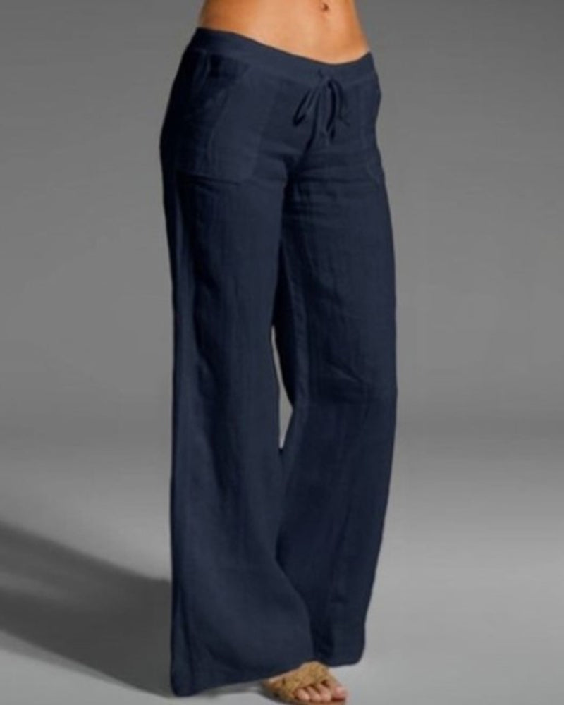 Doriana | Pantalón Liso de Pierna Ancha, Elegancia Fluida