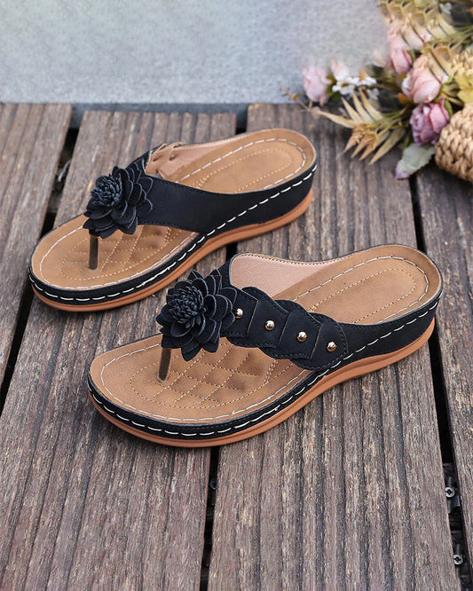 Sandalias con Flores y Plantilla Acolchada