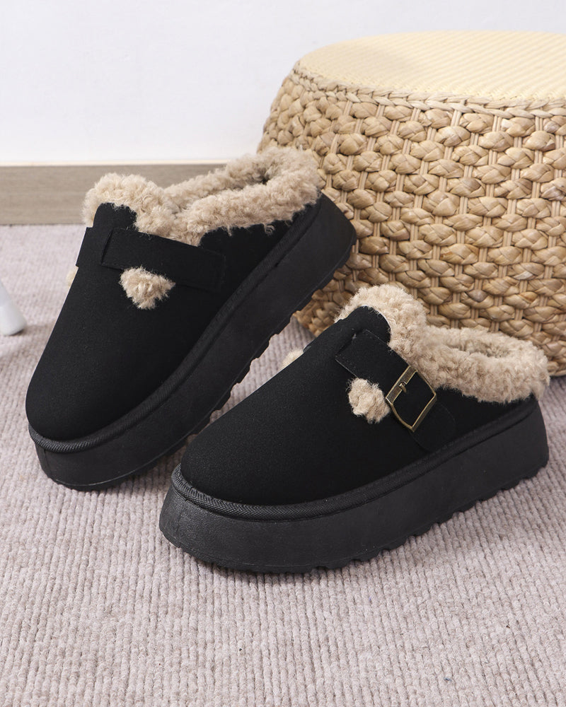 Zapatillas de Casa con Hebilla y Suela Gruesa