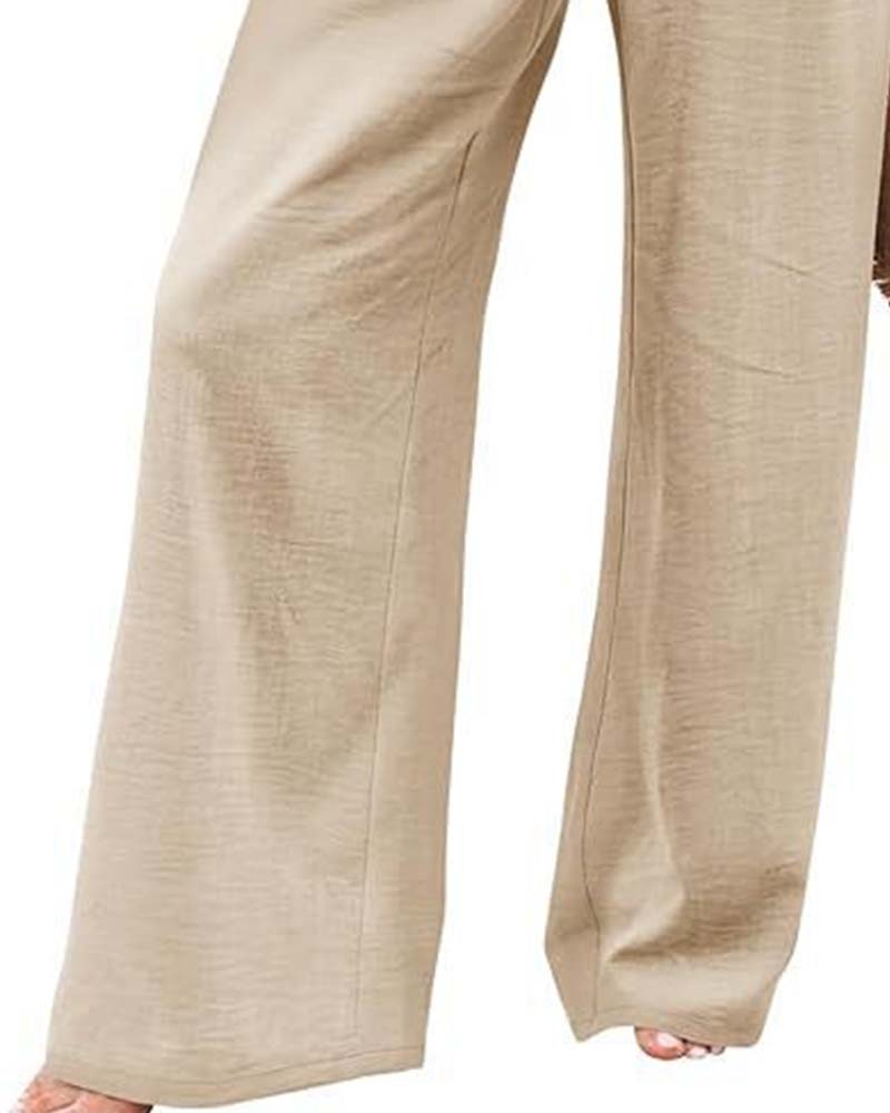 Pantalón Ancho con Cintura Elástica y Botones