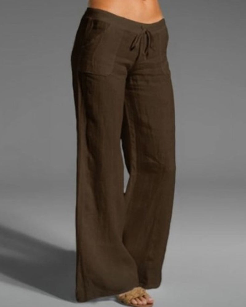 Doriana | Pantalón Liso de Pierna Ancha, Elegancia Fluida