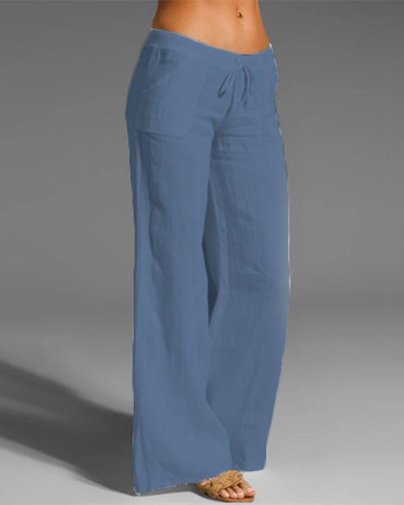 Doriana | Pantalón Liso de Pierna Ancha, Elegancia Fluida