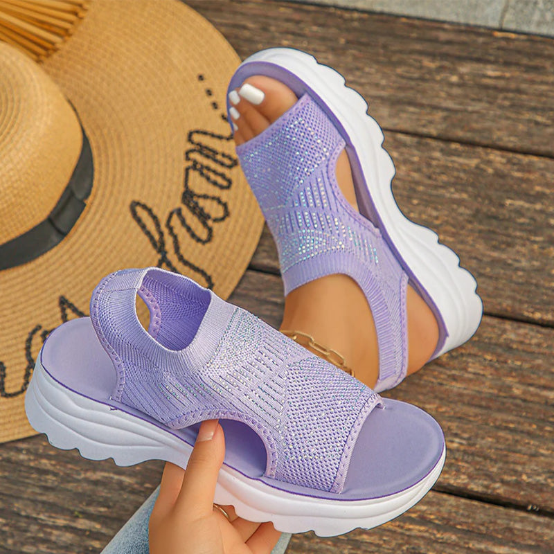 Sandalias de Plataforma con Rejilla Transpirable