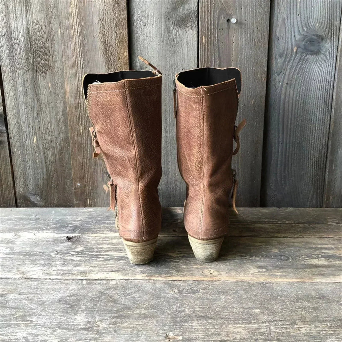 Gioia | Botas de Piel Auténtica a Media Pierna con Cremallera, Otoñales