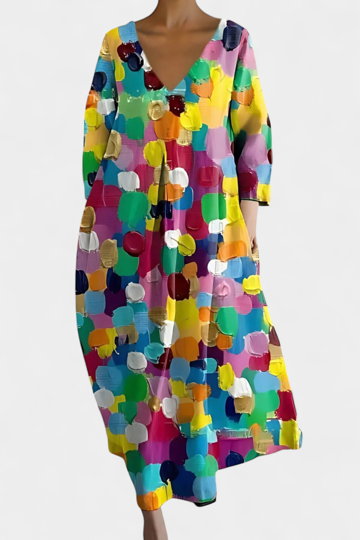 Isalinde | Vestido Cómodo con Escote en V, Favorecedor