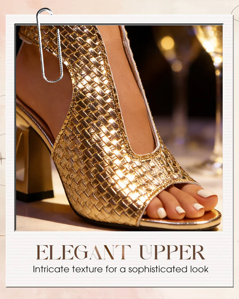 Sandalias Elegantes de Tacón Ancho y Tira Ajustable