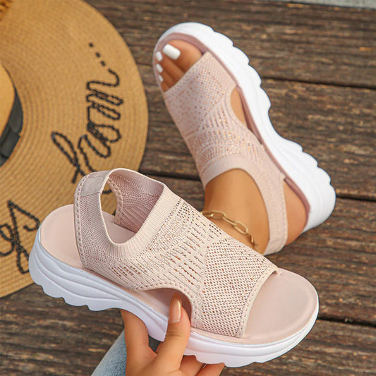Sandalias de Plataforma con Rejilla Transpirable