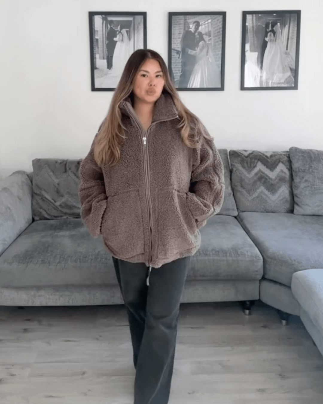 Raffaella | Chaqueta Teddy con Doble Cremallera, Acogedora