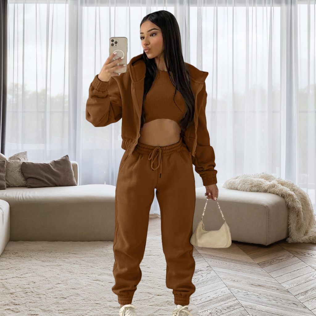 Casilda | Chándal de Tres Piezas con Sudadera, Pantalón y Chaleco, Cómodo