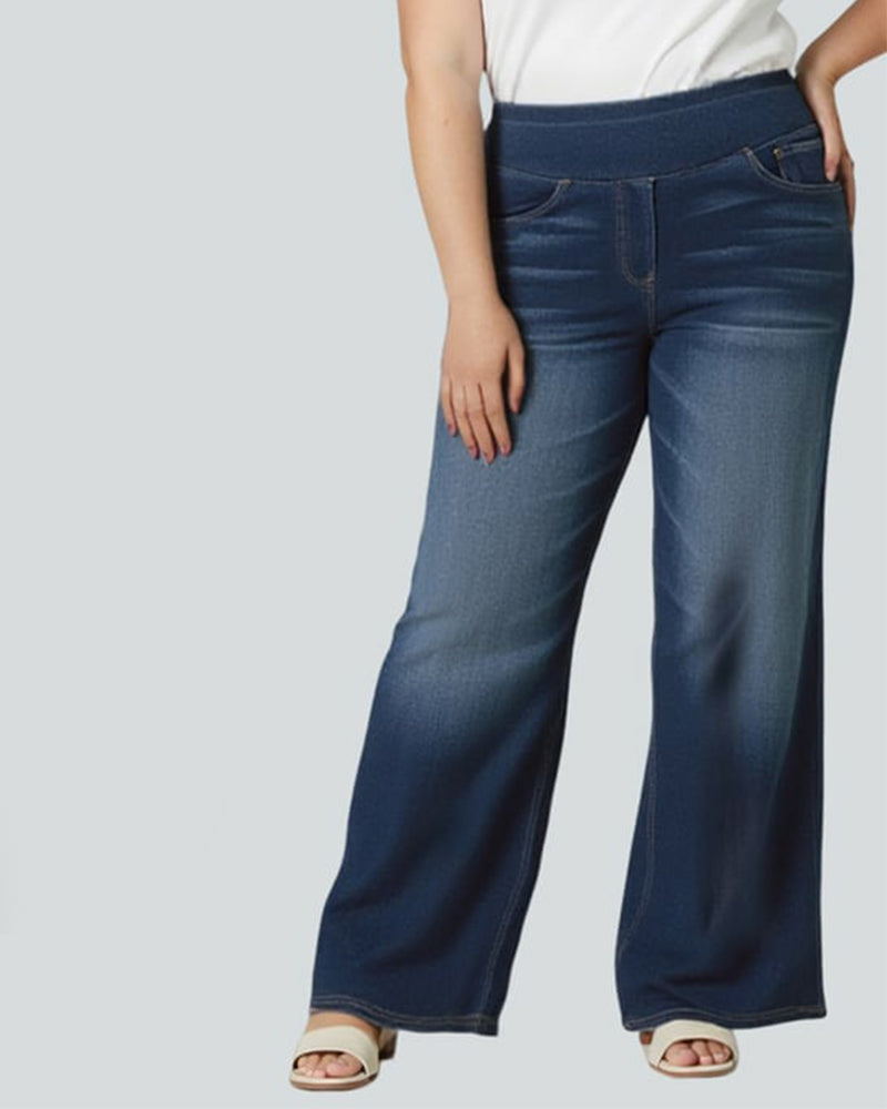 Oceanna | Vaqueros Baggy de Cintura Alta Lavados, Estilo Relajado