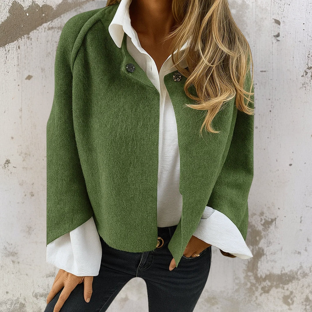 Marzia | Chaqueta Corta de Mezcla de Lana Efecto Cachemira, Chic