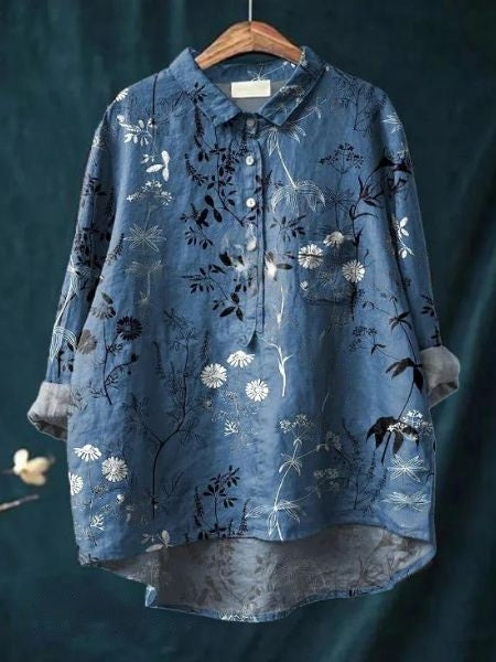 Lila | Blusa Fluida con Estampado Floral, Femenina