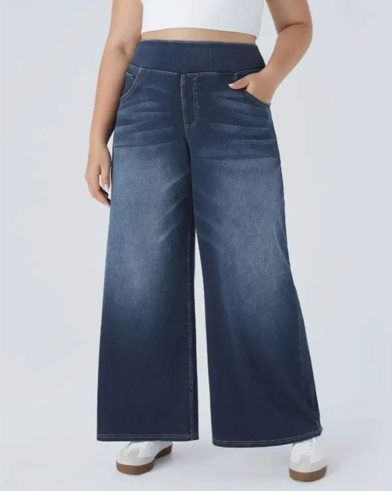Oceanna | Vaqueros Baggy de Cintura Alta Lavados, Estilo Relajado