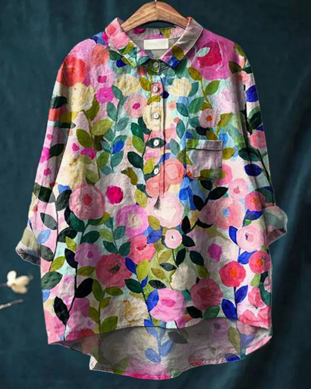 Julieta | Camisa Floral con Volantes, Romántica