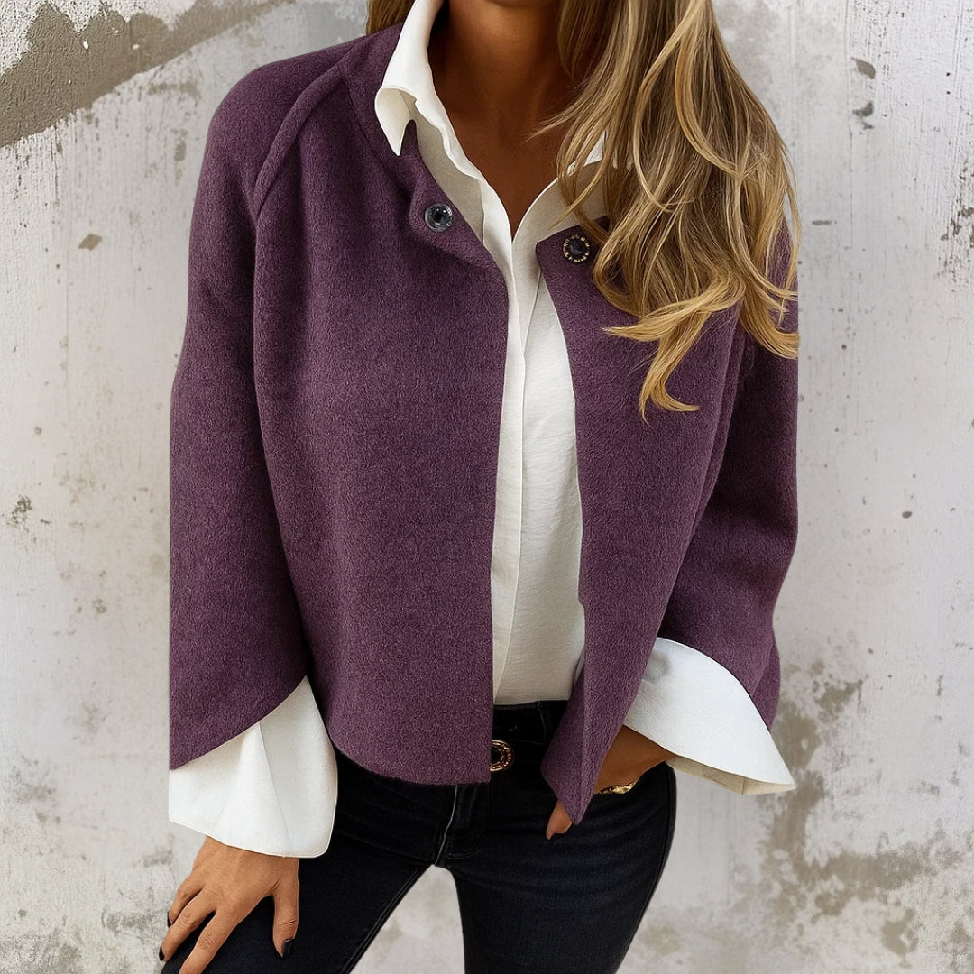 Marzia | Chaqueta Corta de Mezcla de Lana Efecto Cachemira, Chic