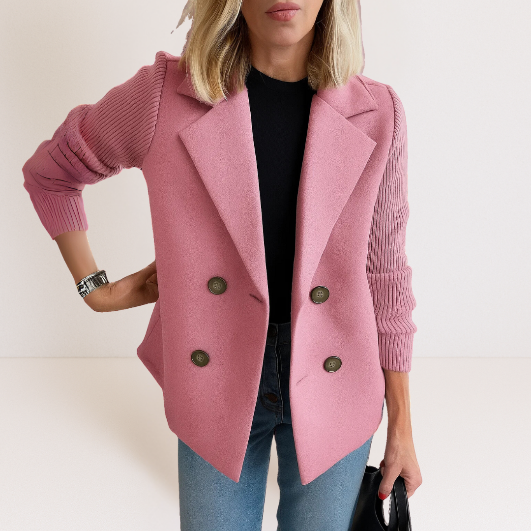 Romane | Abrigo Entallado con Mangas de Punto, Elegante