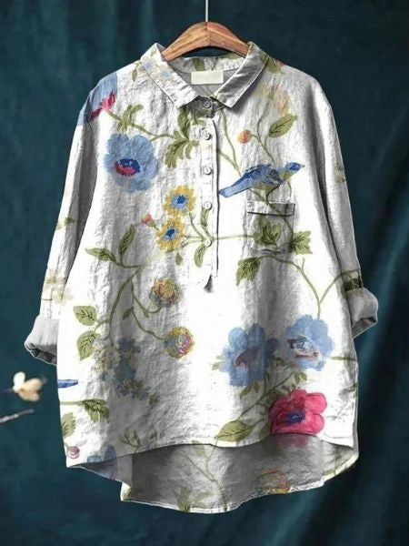 Lila | Blusa Fluida con Estampado Floral, Femenina