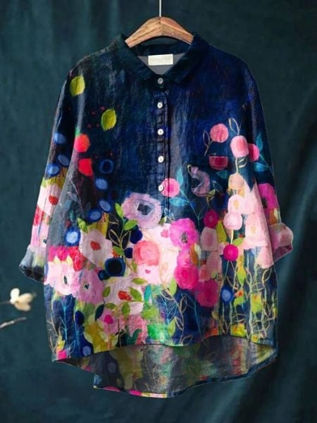 Lila | Blusa Fluida con Estampado Floral, Femenina