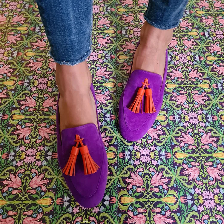 Tamara | Mocasines de Ante Morado, Suaves y Elegantes