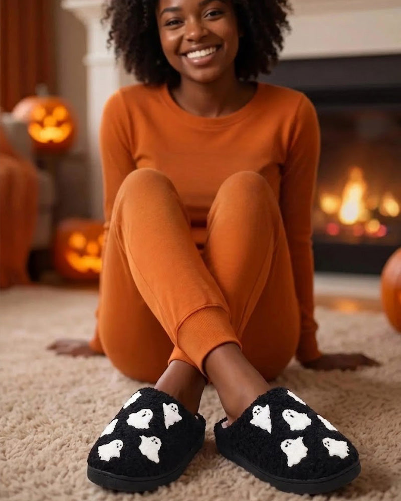 Zapatillas de Casa de Peluche con Fantasmas