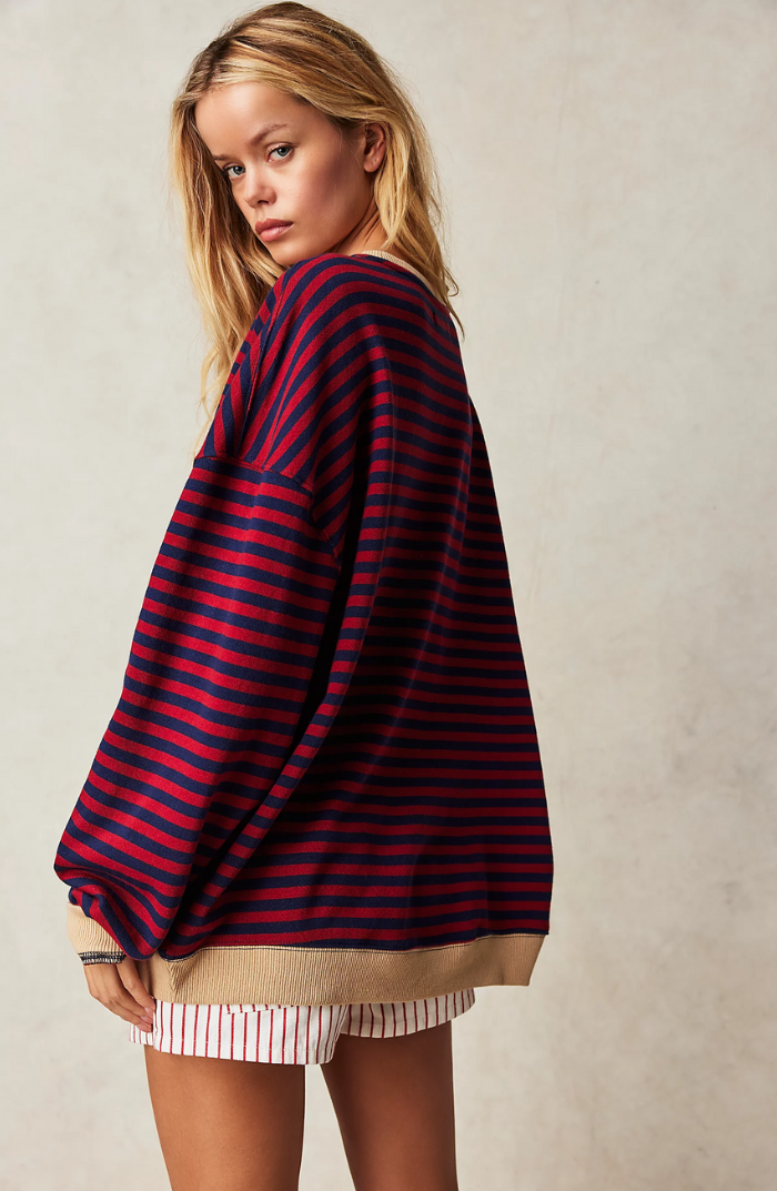 Ada | Sudadera Oversize de Rayas, Casual