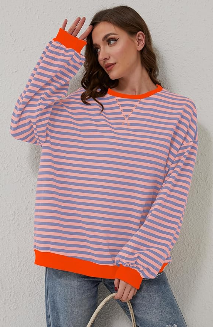 Ada | Sudadera Oversize de Rayas, Casual