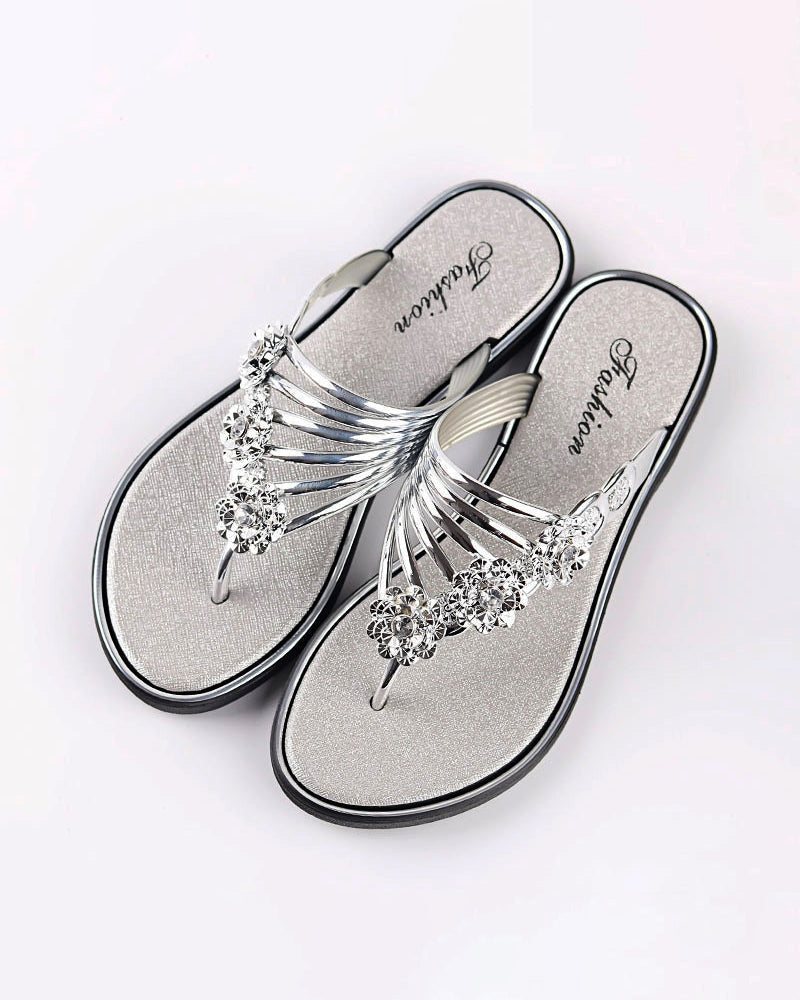 Chanclas con Flores y Pedrería