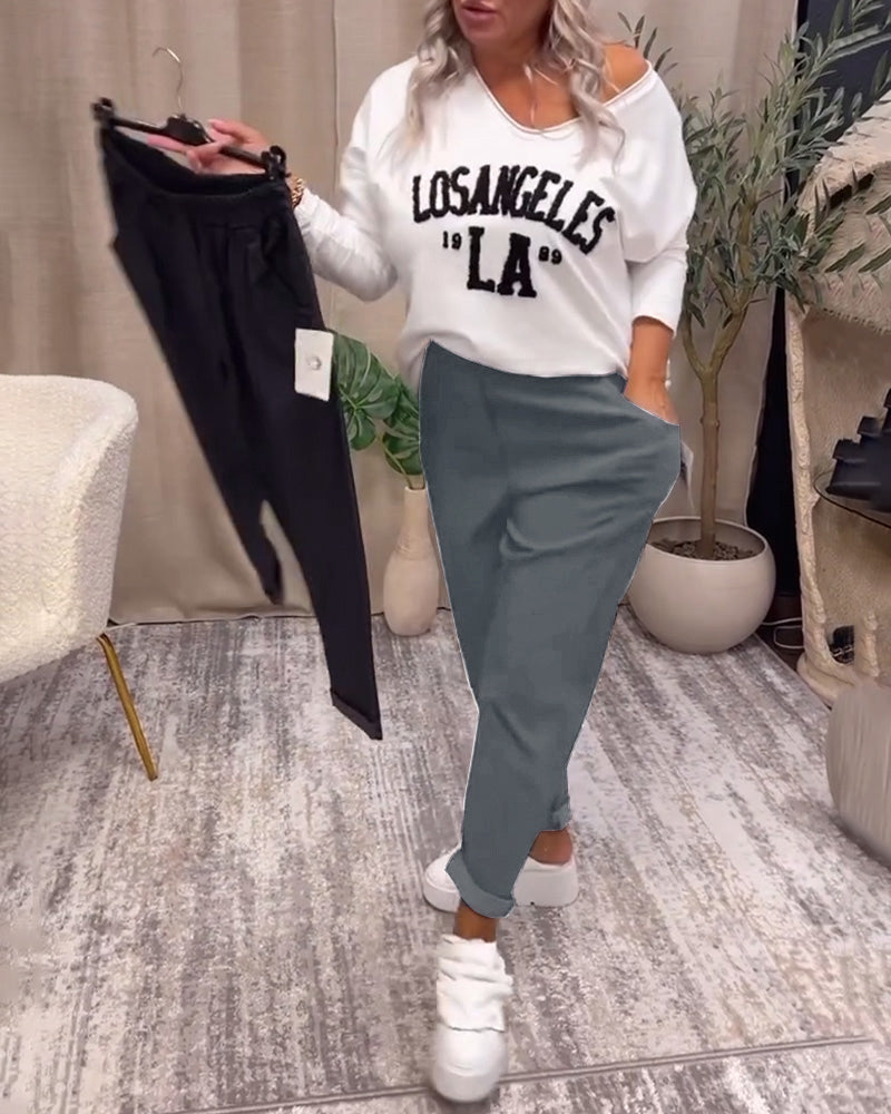 Diamante | Pantalón Casual Liso con Bolsillo, Básico Elegante