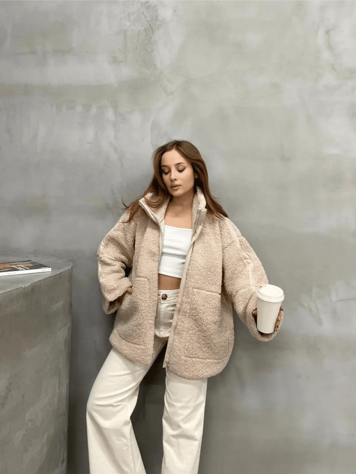 Raffaella | Chaqueta Teddy con Doble Cremallera, Acogedora
