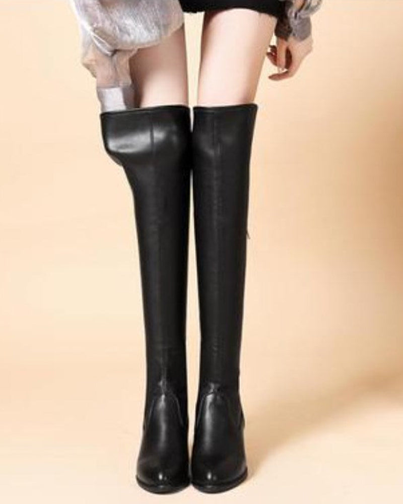 Botas Altas Cálidas con Cremallera Lateral
