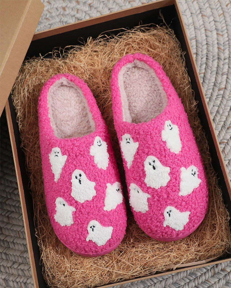 Zapatillas de Casa de Peluche con Fantasmas
