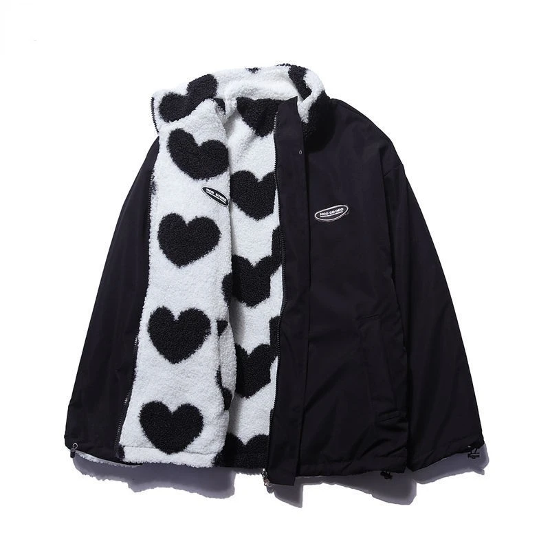 Lydia | Abrigo Acolchado Reversible con Corazones, Divertido