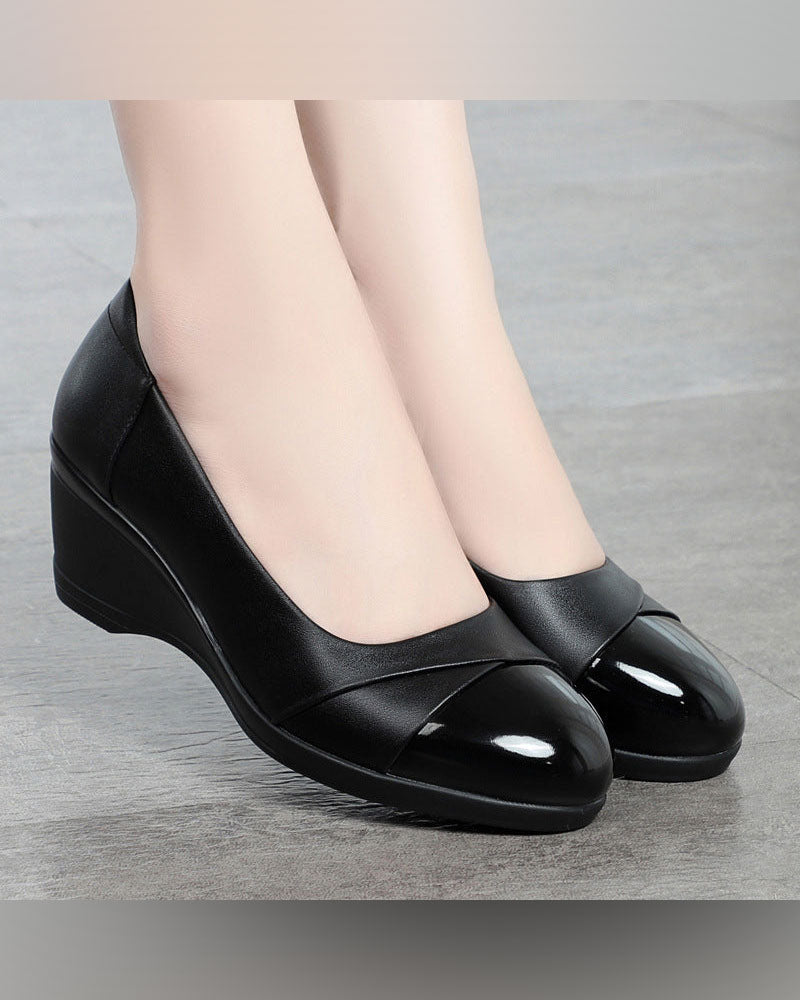 Zapatos de Cuña con Puntera Redonda