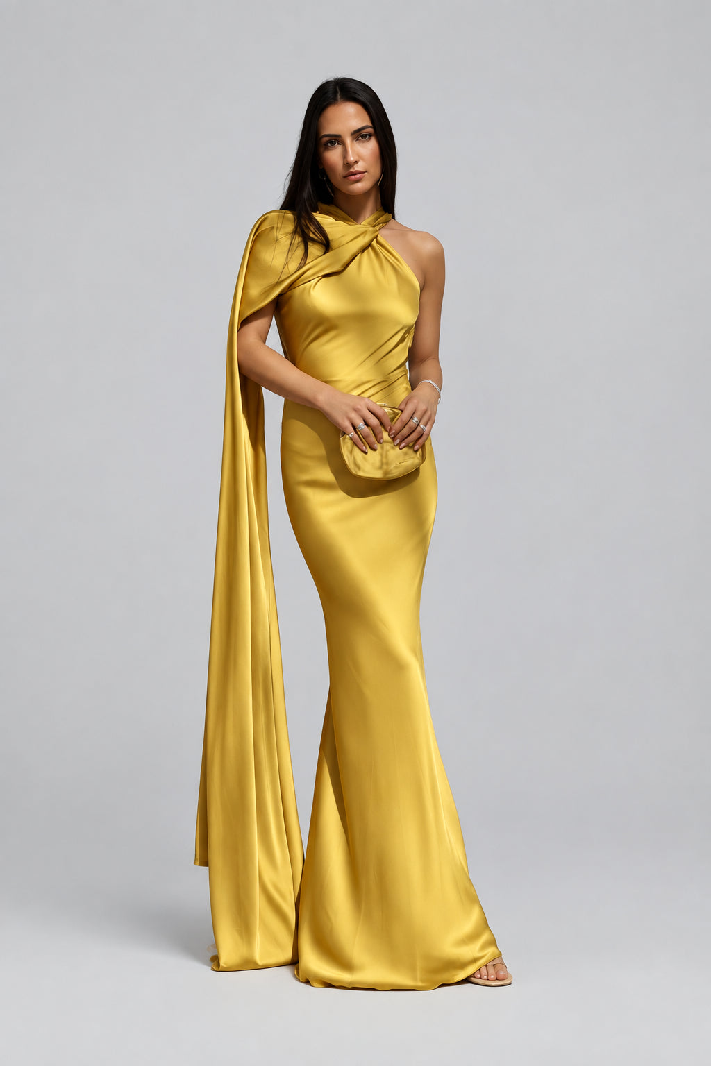 Isabella-Vestido Amarillo Dorado