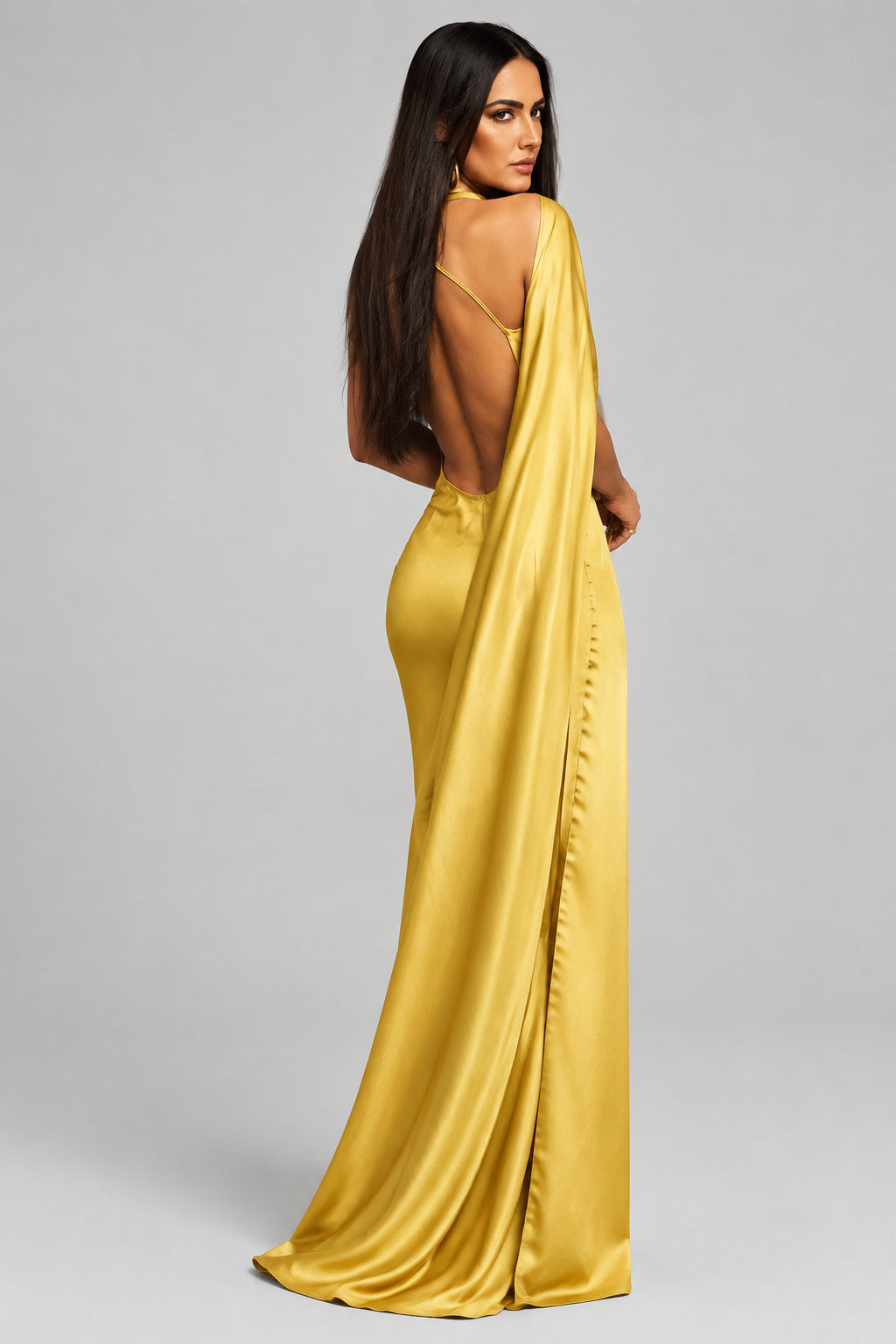 Isabella-Vestido Amarillo Dorado