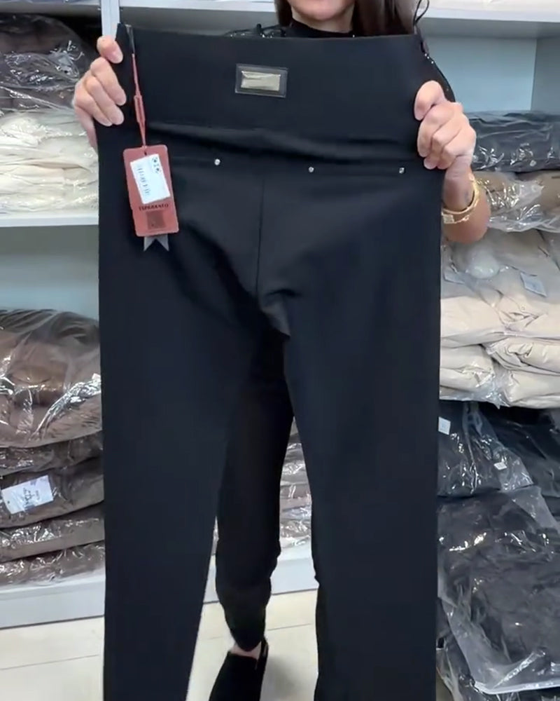 Pantalón Elegante con Cintura Elástica y Cordón