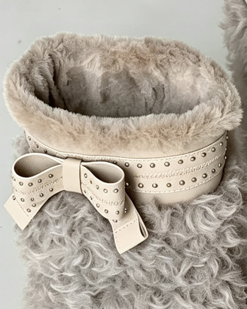 Botas de Nieve Planas con Forro de Pelo Sintético