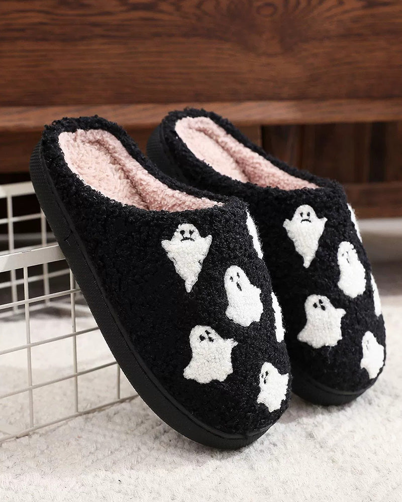 Zapatillas de Casa de Peluche con Fantasmas
