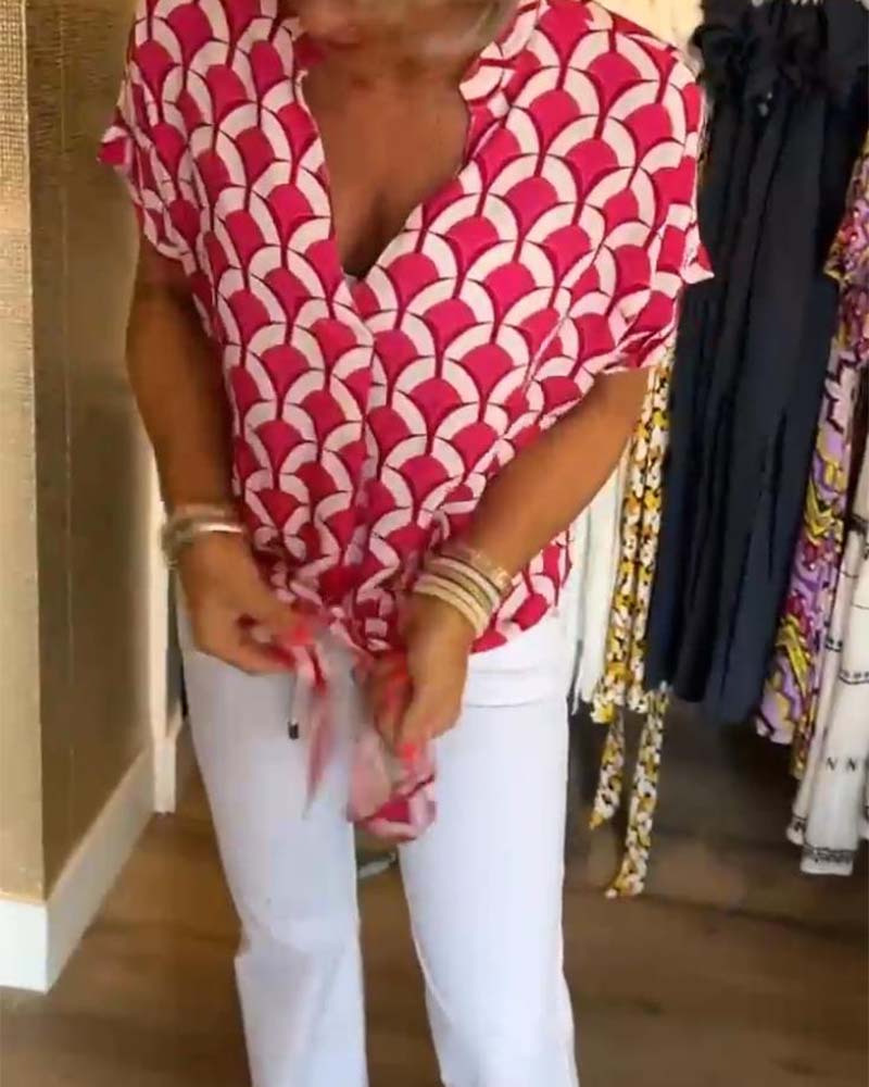 Loredana | Camiseta Estampada de Manga Corta, Casual y Fresca