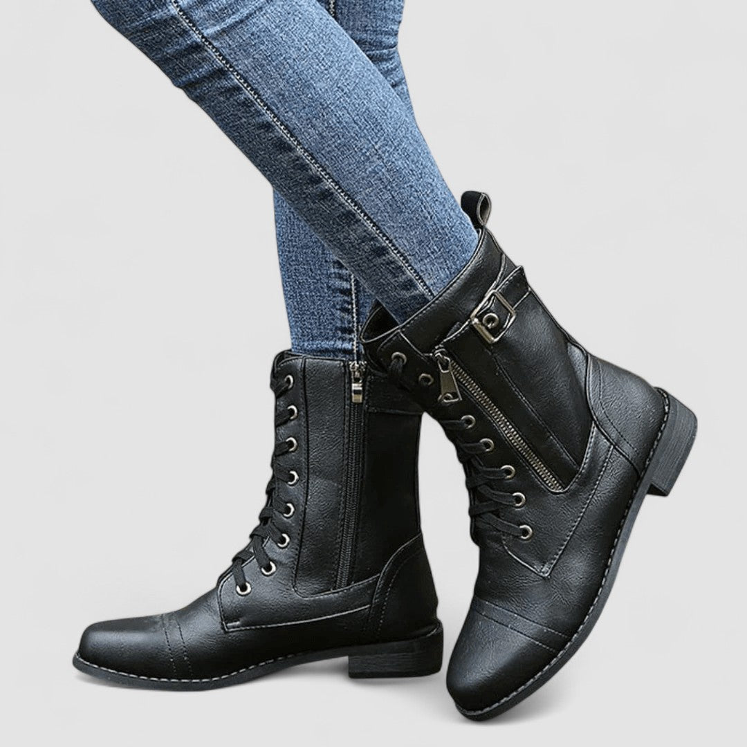 Viola | Botas Camperas Ortopédicas de Ante con Pespuntes, Cómodas