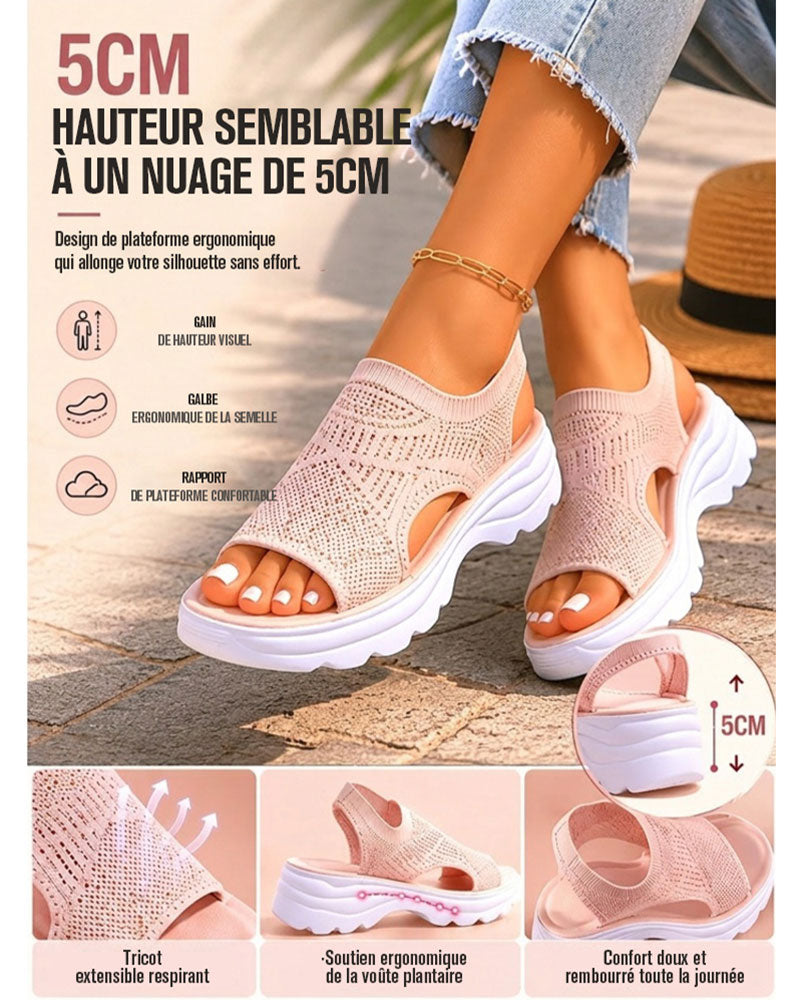 Sandalias de Plataforma con Rejilla Transpirable