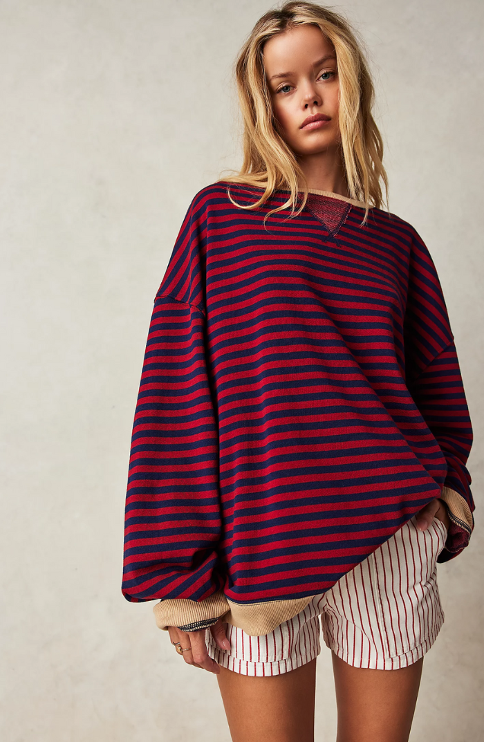 Ada | Sudadera Oversize de Rayas, Casual