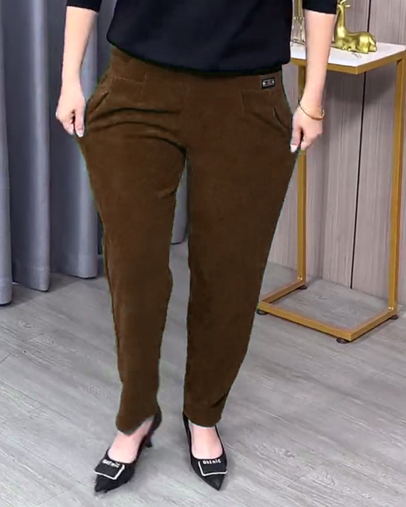 Anémone | Pantalón Skinny Elástico en Color Liso, Silueta Entallada